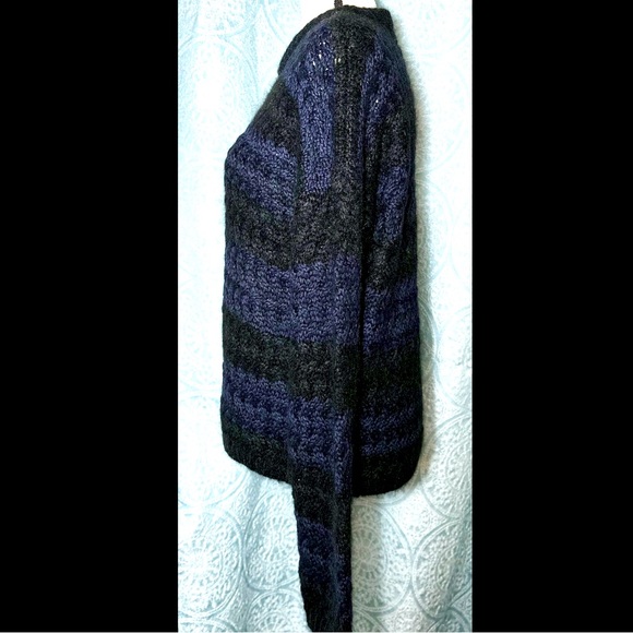 NWOT Lord & Taylor 424 Fifth Mohair Wool Blend Striped Crewneck Sweater - Picture 3 of 5